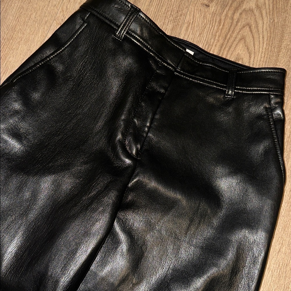 Aritzia Babaton Black Vegan Leather Pants - Size 2 - Picture 4 of 6